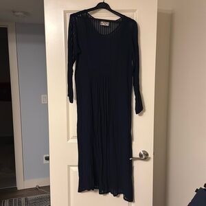 Lovely navy blue diaphanous dress. Wear over a slip or swimsuit.
